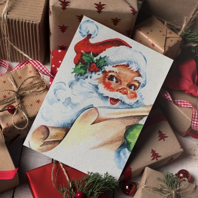 Carte JOYEUX NOËL | Père Noël Vintage (Créateur téléchargé)