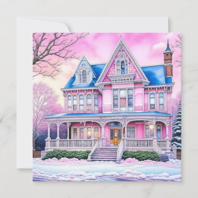 Carte Joyeux Noël Personnalisé De Notre Maison (Devant)