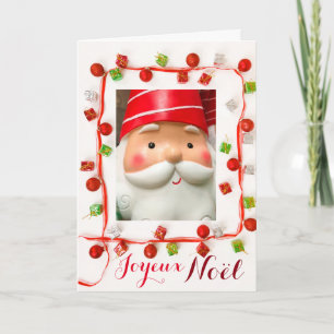 Carte Joyeux Noel personnalisée Guirlande Pere Noe