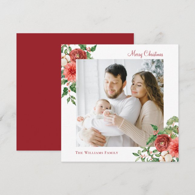 Carte Joyeux Noël Photo de vacances d'hiver (Devant / Derrière)