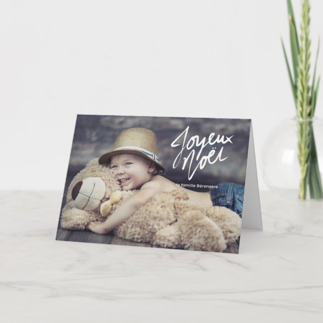 Carte Joyeux Noël photo des vacances (Devant)