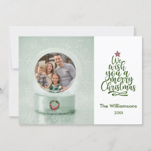 Carte Joyeux Noël Photo Globe neige Noël