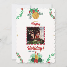 Carte Joyeux Noël Photo Holiday