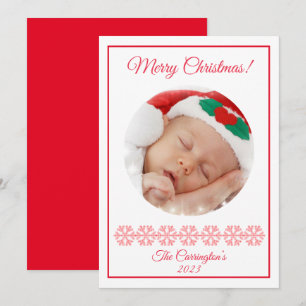 Carte Joyeux Noël Plaid Snowflakes Photo Holiday