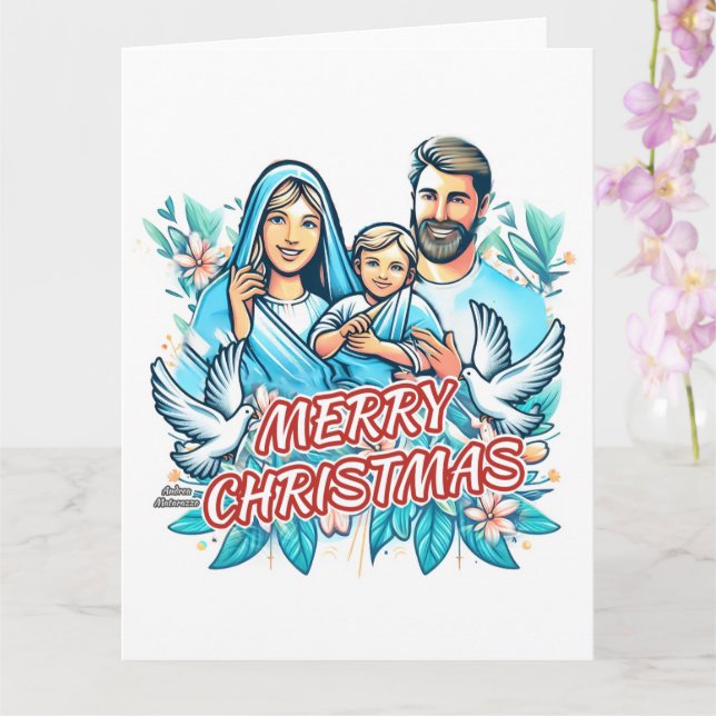 Carte Joyeux Noël plié (Orchidée)