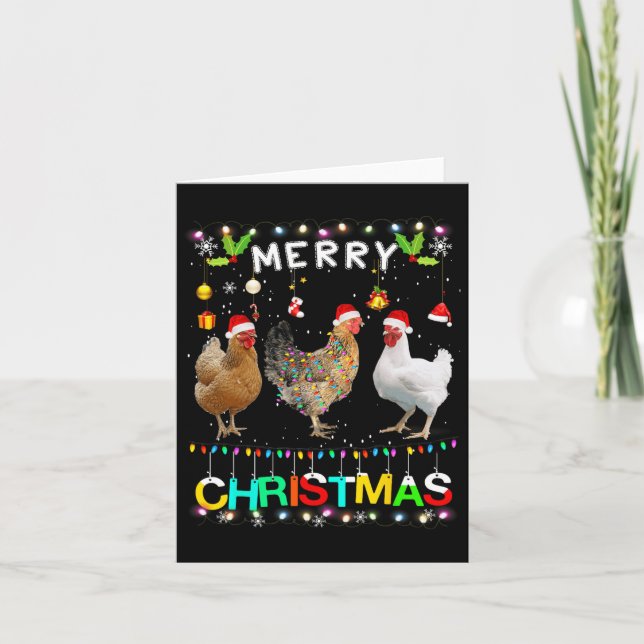 Carte Joyeux Noël Poulet de Noël Feu de Noël Feu de Noël (Devant)