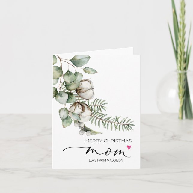 Carte Joyeux Noël Pour Maman Mère De La Fille (Devant)