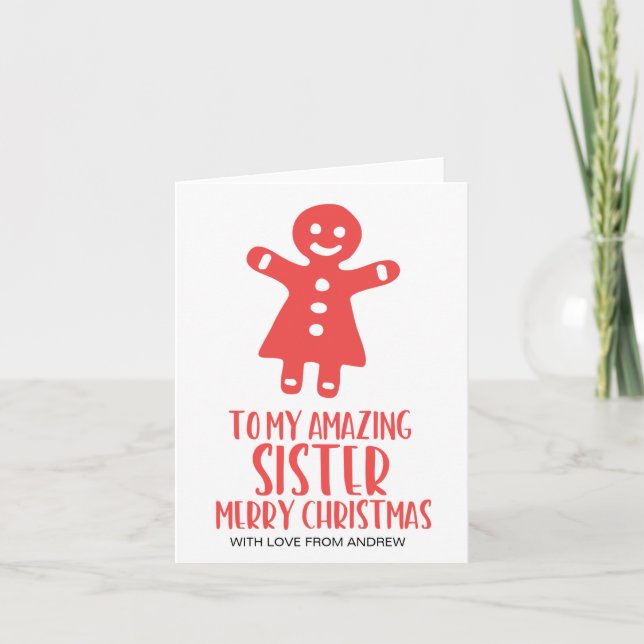 Carte Joyeux Noël pour une sœur adorable Vœux de fêtes (Devant)