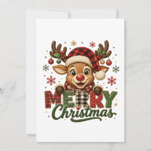 Carte Joyeux Noël Renne Mignon