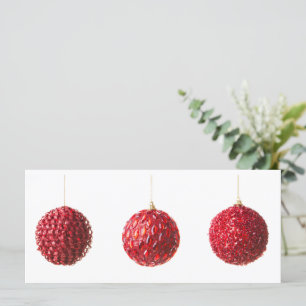 Carte Joyeux Noël Rouge Balls décoration avec texte
