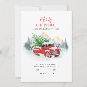 Carte Joyeux Noël Rouge Camion Buffalo