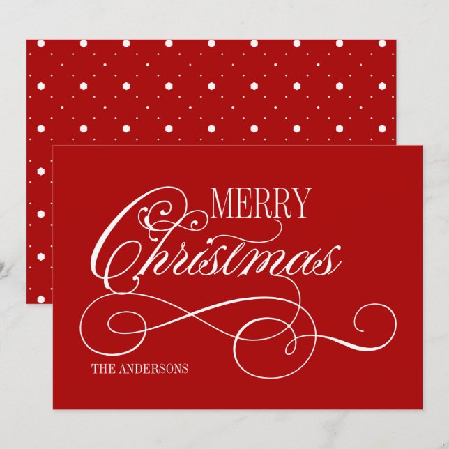 Carte Joyeux Noël Script (Devant / Derrière)