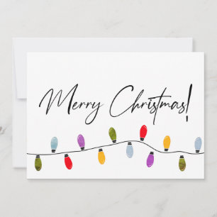Carte Joyeux Noël Script Lumières de vacances Entreprise