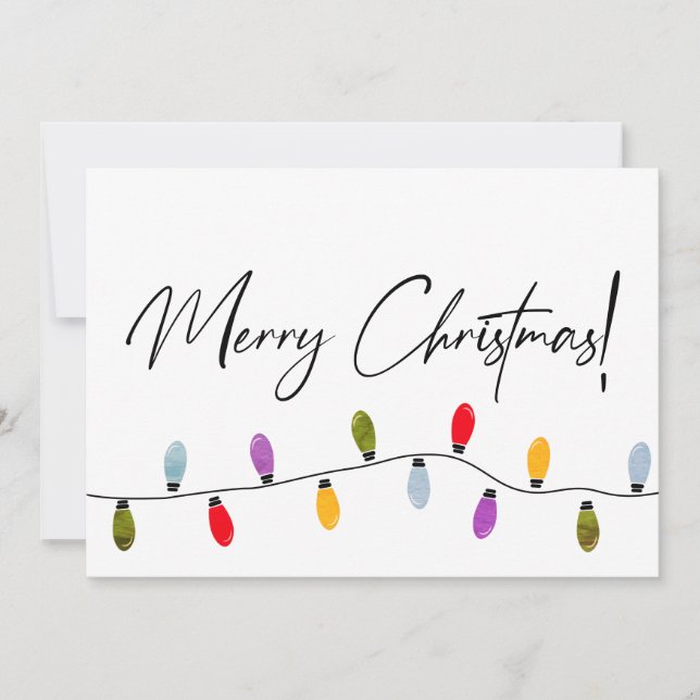 Carte Joyeux Noël Script Vacances Nom de famille (Devant)