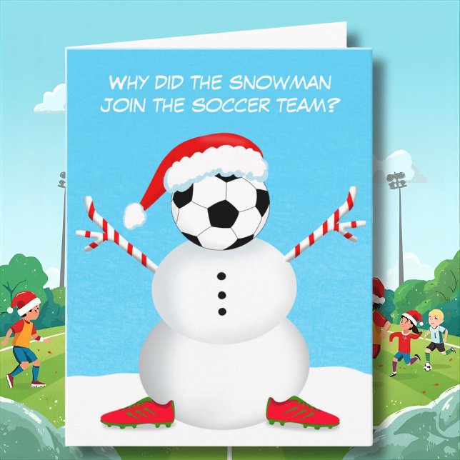 Carte Joyeux Noël Soccer Snowman Plaisanterie (Créateur téléchargé)