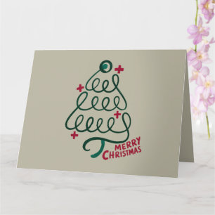 Carte Joyeux Noël Stethoscope CNA Travailleur Médicale