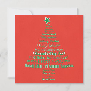 Carte Joyeux Noël Typographie Arbre