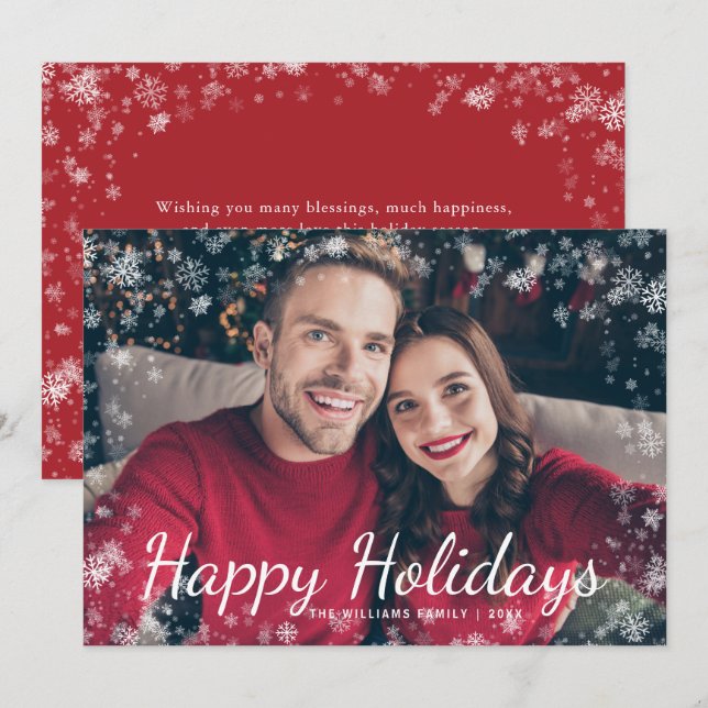 Carte Joyeux Noël Vacances de Noël (Devant / Derrière)