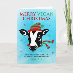 Carte Joyeux Noël Végétalien (personnaliser le message à