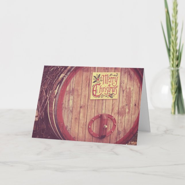 Carte Joyeux Noël Vin Barrel (Devant)