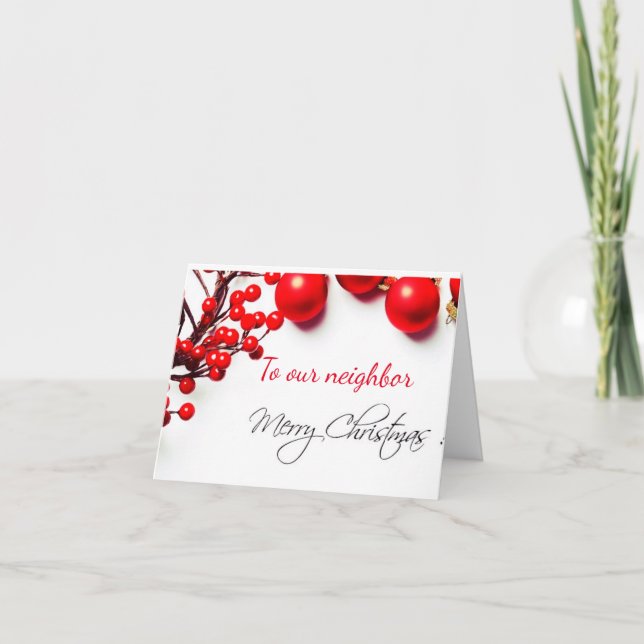 CARTE **JOYEUX NOËL**  "VOISIN" (Devant)