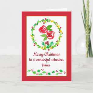 Carte Joyeux Noël Volontaire Nom personnalisé