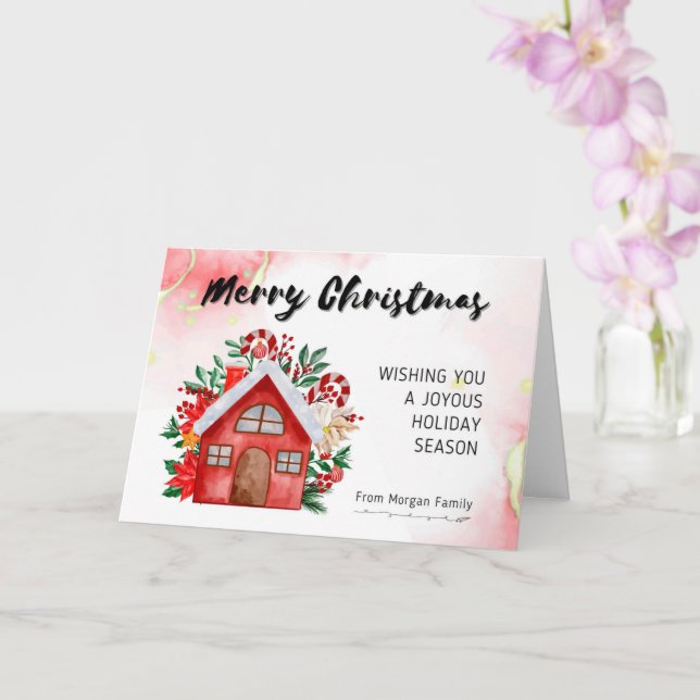 Carte Joyeux Noël Vous souhaite un joyeux (Orchidée)