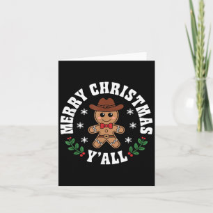 Carte Joyeux Noël Yall Gingerbread Cowboy Howdy West