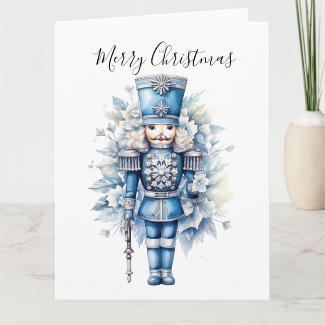 Carte Joyeux Noir Bleu Nutcracker (Devant)