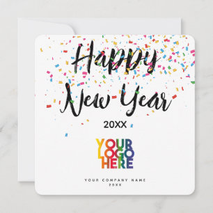 Carte Joyeux Nouvel An Entreprise Business Logo Vacances