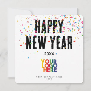 Carte Joyeux Nouvel An Entreprise Business Logo Vacances