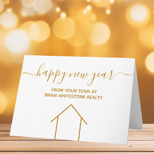Carte Joyeux Nouvel An Real Estate Company Gold Corporat