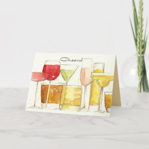 Carte Joyeux Nouvel An Salutations Cocktail Verres Spatt
