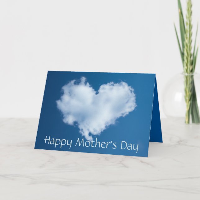 Carte Joyeux nuage de coeur de la fête des mères (Devant)