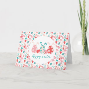 Carte Joyeux OEufs Décorés De Pâques Oreilles De Lapin