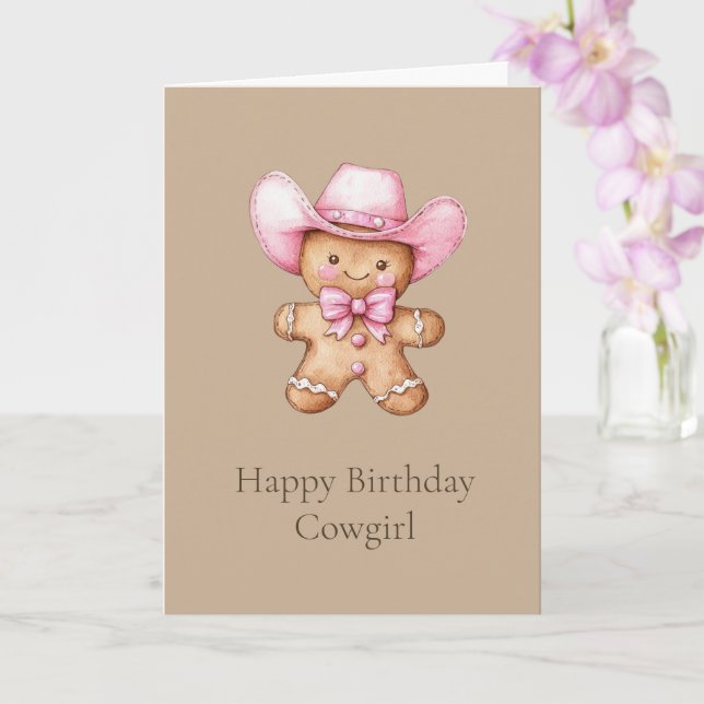 Carte Joyeux pain d'épices fille anniversaire (Orchidée)