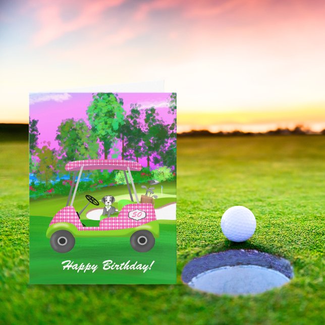 Carte Joyeux Panier De Golf D'Anniversaire Avec Joli Sch (Créateur téléchargé)