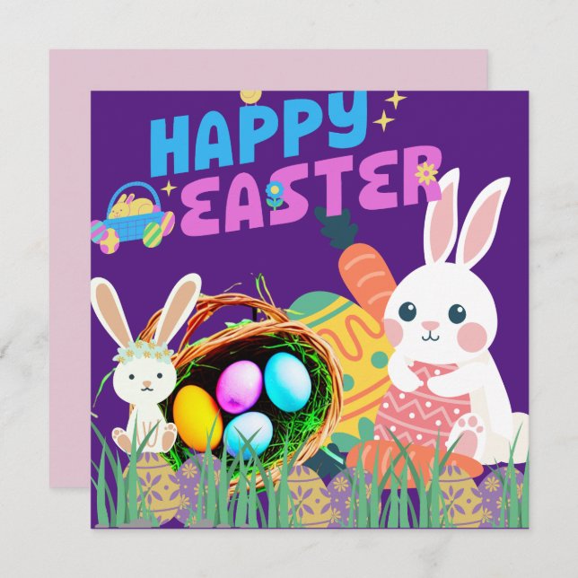 Carte Joyeux Pâques (Devant / Derrière)