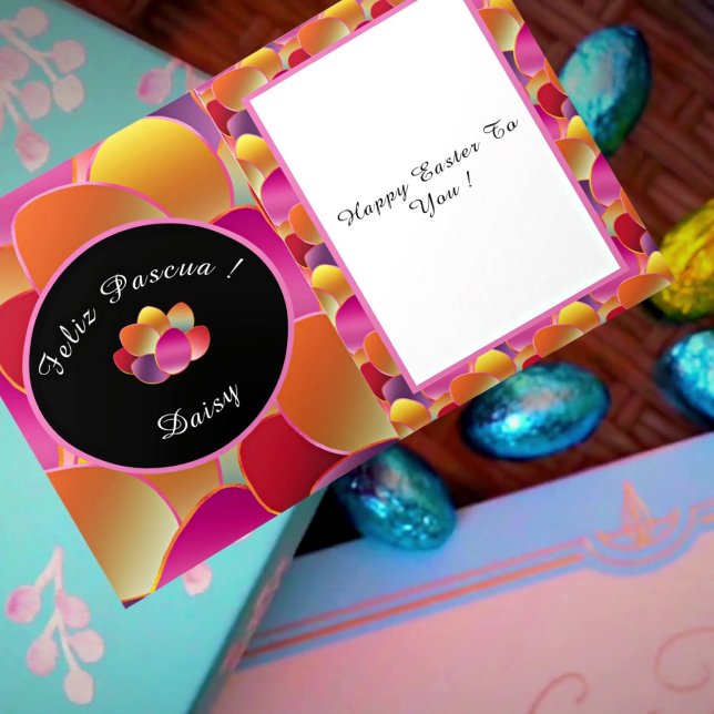 Carte Joyeux Pâques Gradient Ressort Couleurs Motif (Créateur téléchargé)