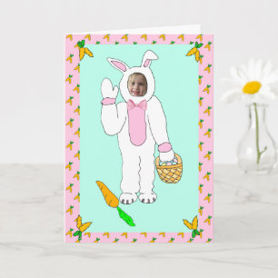 Carte Joyeux Pâques Photo personnalisée Lapin de Pâques