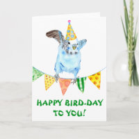 Joyeux Parakeet d'oiseaux d'anniversaire