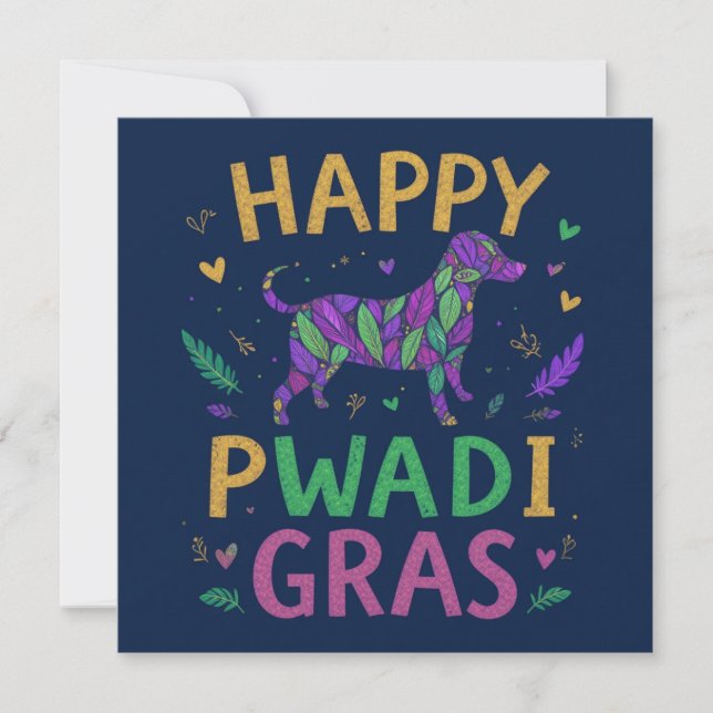 Carte Joyeux pawdi Mardi gras (Devant)