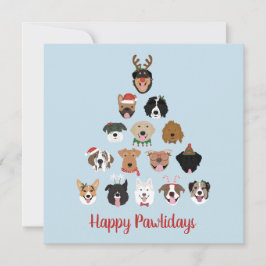 Carte Joyeux Pawlidays Chien arbre de Noël
