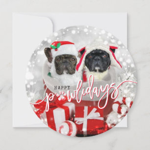 Carte Joyeux Pawlidays Chien photo de vacances