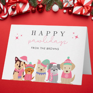 Carte Joyeux Pawlidays Mignonne Chien Noël