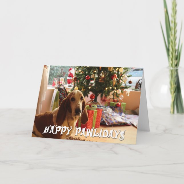 Carte Joyeux Pawlidays Noël Chien - Ajoutez VOTRE PHOTO  (Devant)