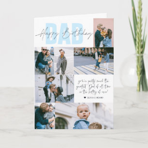 Carte Joyeux père d'anniversaire  Modern 7 Photo Collage