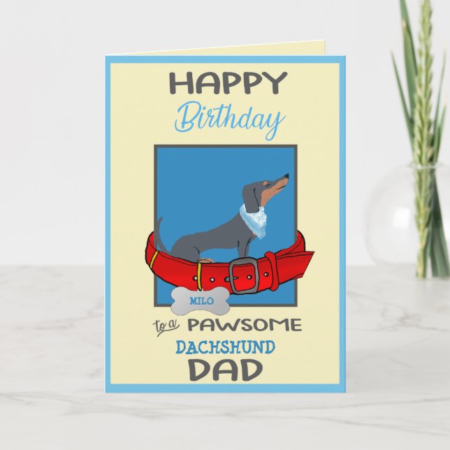 Carte Joyeux père de chien d'anniversaire de ton chien D (Devant)