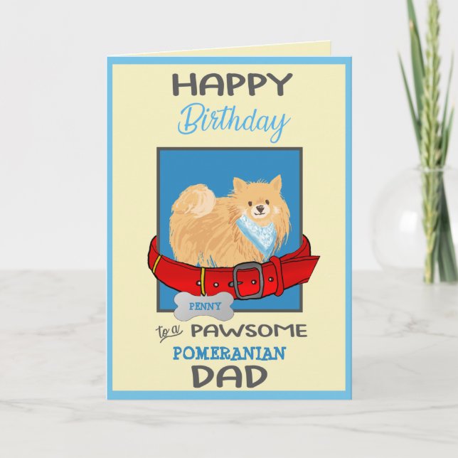 Carte Joyeux père de chien d'anniversaire de votre chien (Devant)