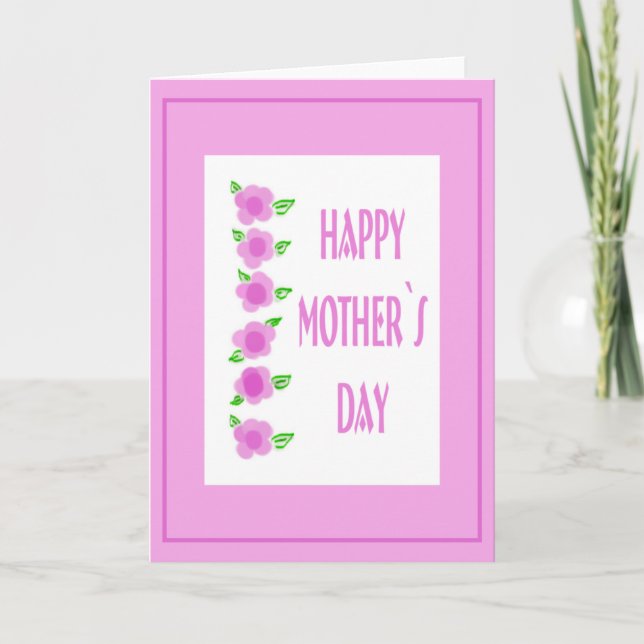 Carte Joyeux poème de jour des mères et fleurs (Devant)